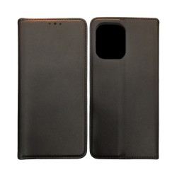 Capa Flip de Couro com Bolso Interno para Oppo A6 Pro Preto
